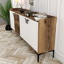 Hanah Home Consola Industrial Venedik Nogal y Blanco 180x78x35 cm